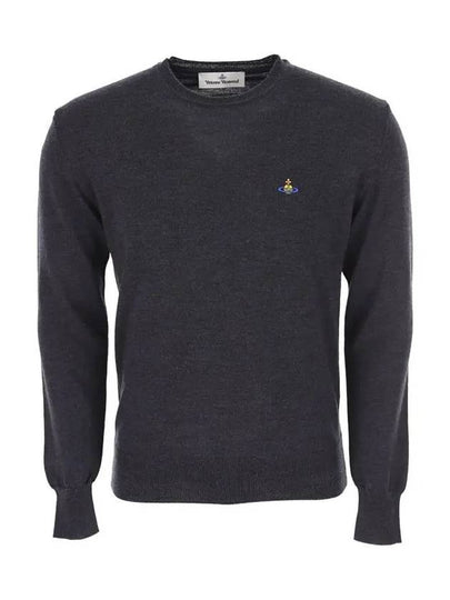 Men's ORB Embroidered Logo Wool Knit Top Black - VIVIENNE WESTWOOD - BALAAN 2