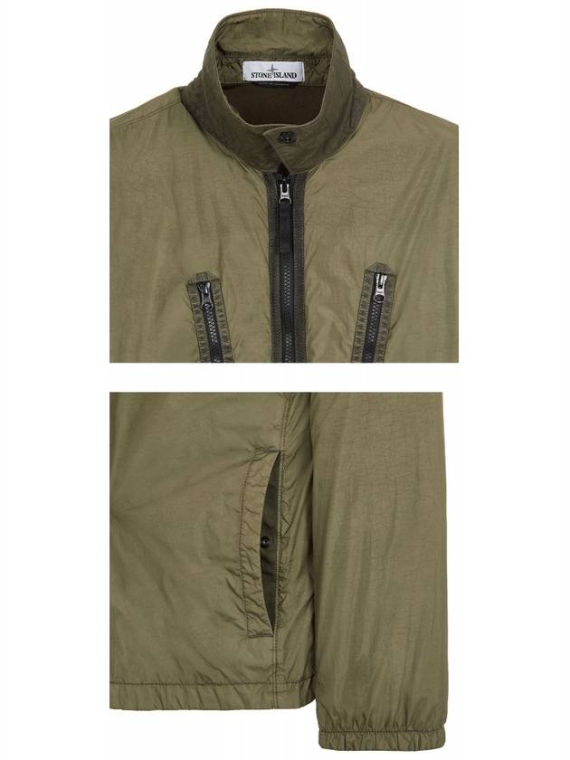 Garment Dyed Crinkle Reps Over Long Sleeve Shirt Olive - STONE ISLAND - BALAAN 6