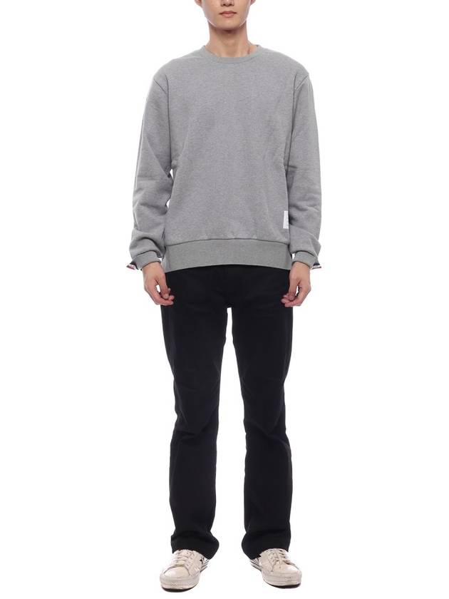 Center Back Stripe Crewneck Sweatshirt Light Grey - THOM BROWNE - BALAAN 4