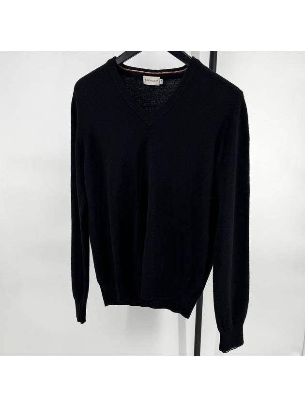 V neck knit sweater black M size - MONCLER - BALAAN 2