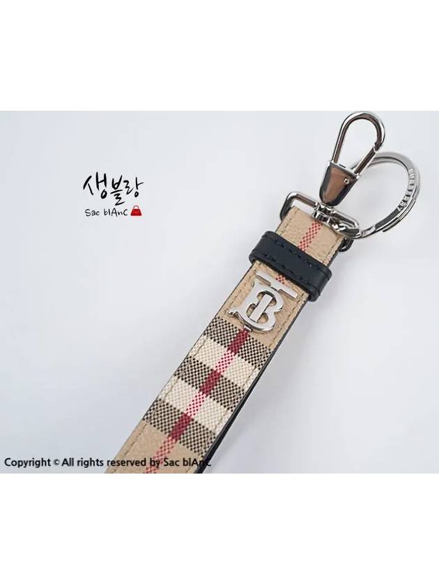 Monogram Motif Check Key Holder Beige - BURBERRY - BALAAN 5