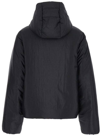 Black Down Jacket With Hood In Tech Fabric Woman - JIL SANDER - BALAAN 2