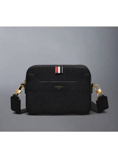 4 Bar Patch Leather Camera Cross Bag Black - THOM BROWNE - BALAAN 2