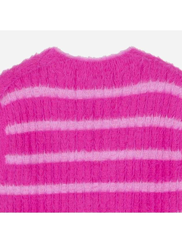 Jacquemus Fluffy Striped Pullover Vest Pink 225KN0692370 043 - JACQUEMUS - BALAAN 5