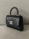 Coco handle micro mini cross bag WOC caviar black gold AP4244 - CHANEL - BALAAN 5