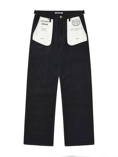 Overturned Pocket Raw Denim Wide Pants Indigo - SSINANDLEE - BALAAN 2