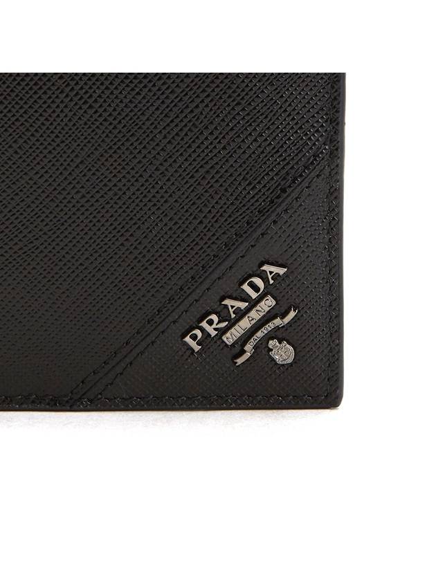 Saffiano Leather Half Wallet Black - PRADA - BALAAN 7