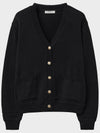 Luxe Cotton Classic Cardigan Black - NOIRER FOR WOMEN - BALAAN 4