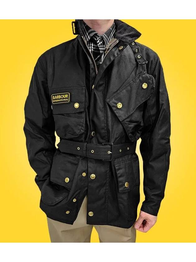 Men's International Original Wax Belt Jacket Black - BARBOUR - BALAAN 7