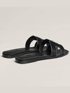 Oran Calfskin Slippers Noir Piqures Ecrues Black - HERMES - BALAAN 4