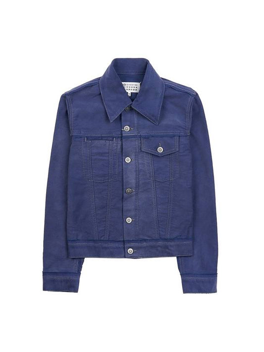 Back Stitch Logo Denim Jacket Purple - MAISON MARGIELA - BALAAN 1