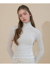 Wool High Neck Long Sleeve T-Shirt Ivory - ETRE AU SOMMET - BALAAN 2