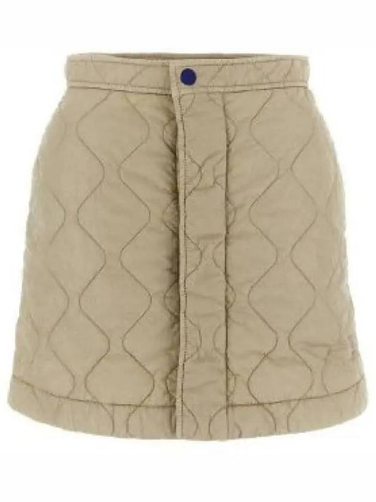 Quilted Nylon A-Line Skirt Beige - BURBERRY - BALAAN 2