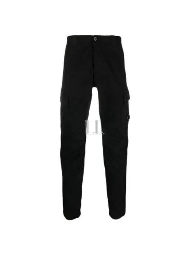 Stretch Satin Cargo Straight Pants Black - CP COMPANY - BALAAN 2