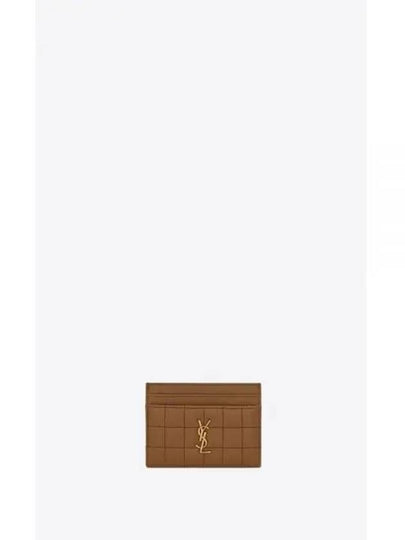 Cassandre Quilting Leather Card Wallet Brown - SAINT LAURENT - BALAAN 2