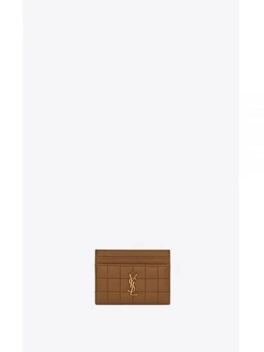 Cassandre Quilting Leather Card Wallet Brown - SAINT LAURENT - BALAAN 2