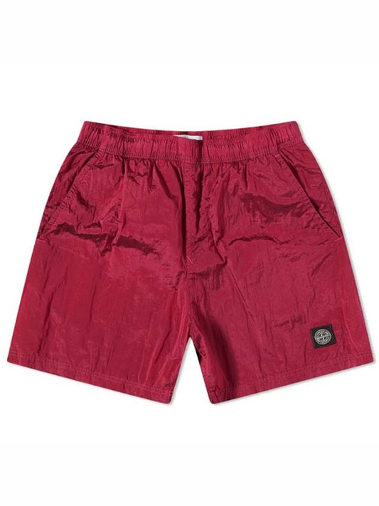 Men's Logo Patch Nylon Metal Swim Shorts Red - STONE ISLAND - BALAAN 2