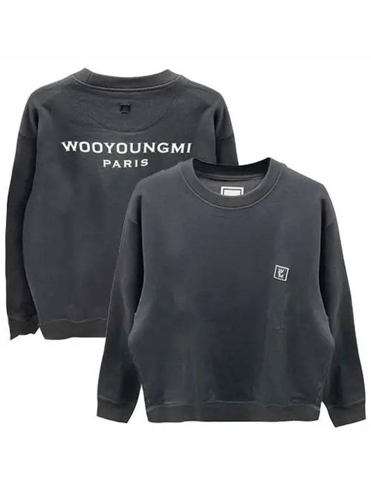 Back Logo Cotton Sweatshirt Dark Gray Men s W241TS27741G - WOOYOUNGMI - BALAAN 1