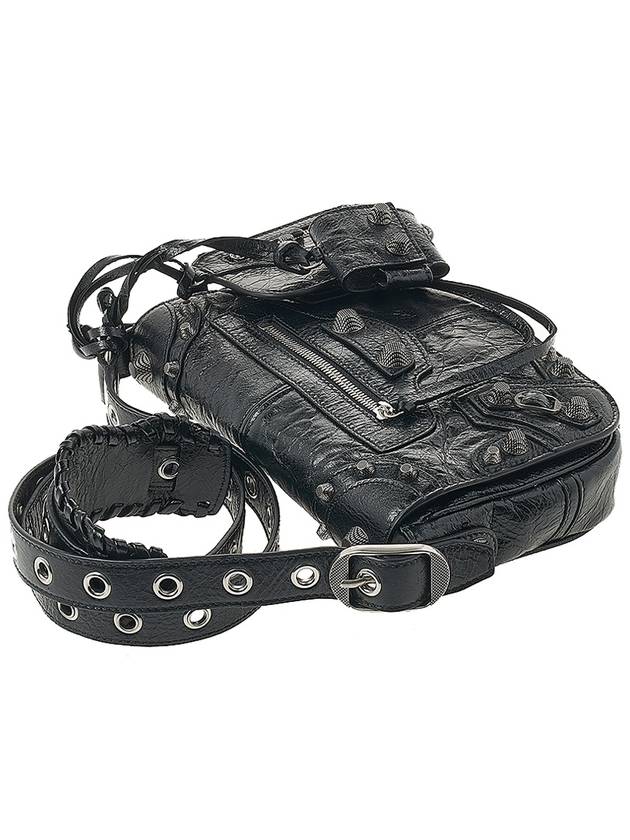 Zipper Stud Arena Lambskin Shoulder Bag Black - BALENCIAGA - BALAAN 5