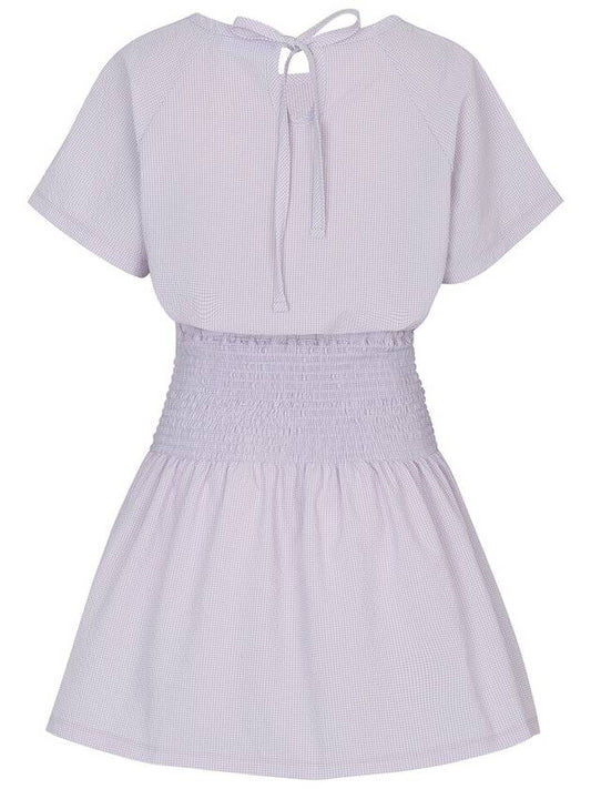 SEERSUCKER RIBBON TOP SMOCKED SKIRT SET-UPViolet - PLAYBOO - BALAAN 2