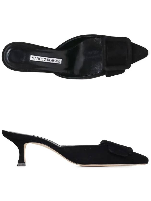 Maysail Suede Slingback Heel Black - MANOLO BLAHNIK - BALAAN 2