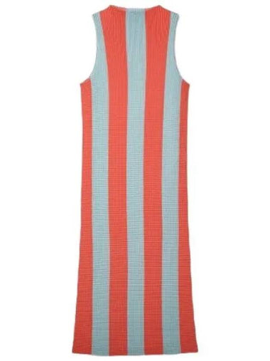 Textured Stripe Border One Piece Red Pale Blue - SUNNEI - BALAAN 1