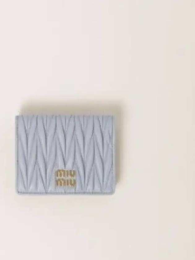 Matelasse Leather Half Wallet Pearl Grey - MIU MIU - BALAAN 2