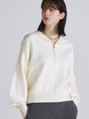 Half Zip Up Hood Pullover Knit Top Ivory - THE GREEN LAB - BALAAN 3