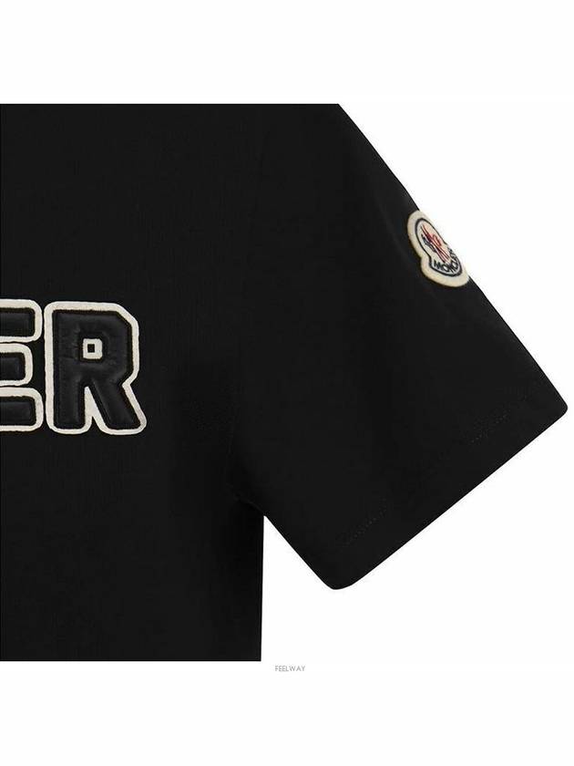 Maglia Logo Cotton Short Sleeve T-Shirt Black - MONCLER - BALAAN 5