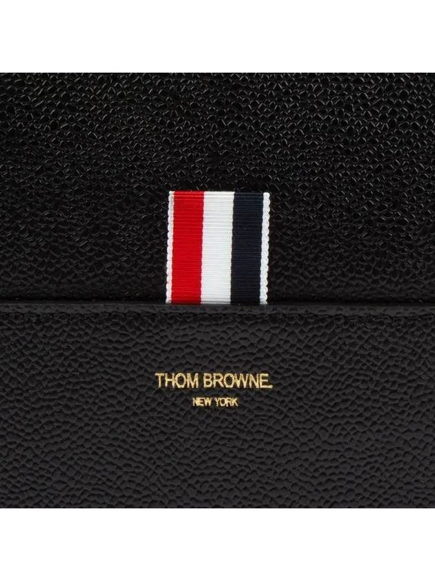 Pebble Grain Leather Slim Briefcase Black - THOM BROWNE - BALAAN 7