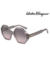 Eyewear Hexa Acetate Sunglasses Grey - SALVATORE FERRAGAMO - BALAAN 2