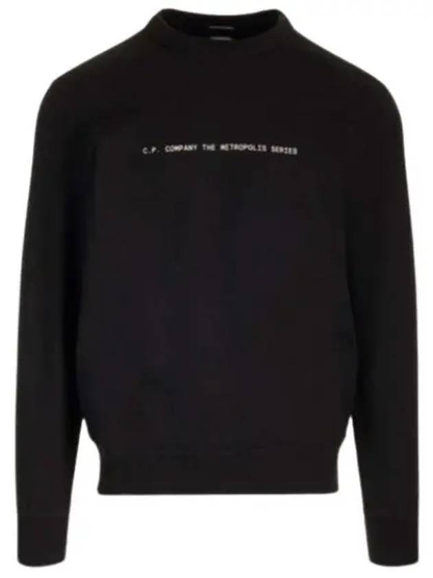 Metropolis Stretch Fleece Graphic Sweatshirt Black - CP COMPANY - BALAAN 2