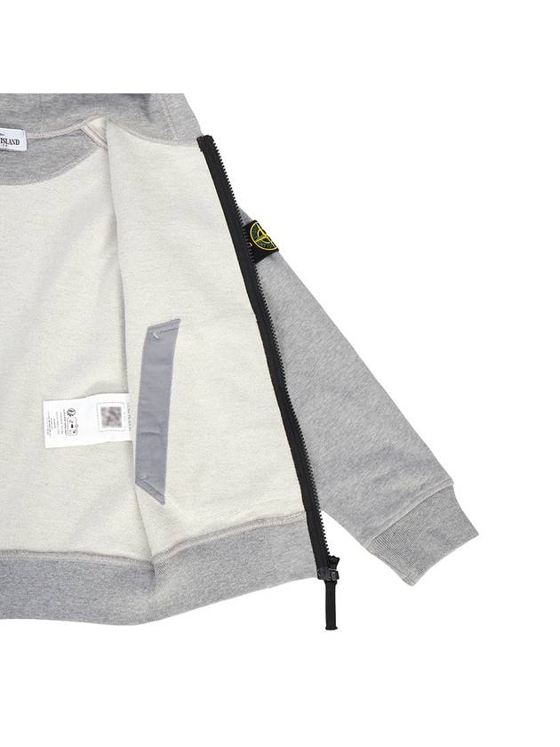 Kids Wappen Patch Zip-Up Hoodie Grey - STONE ISLAND - BALAAN 8