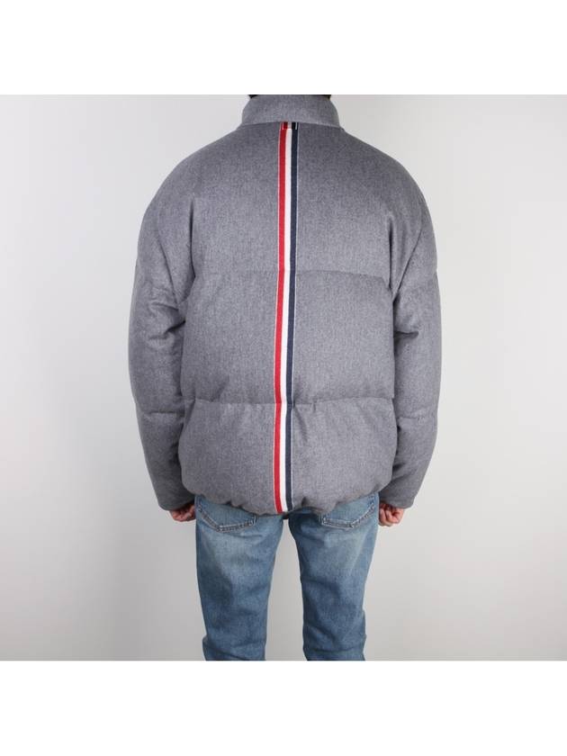 Baeksamseon Reversible Wool Cashmere Goose Down Padding Mid Gray - THOM BROWNE - BALAAN.