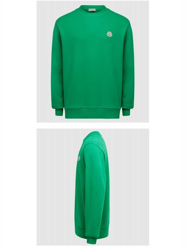 Men's Logo Patch Cotton Sweatshirt Green - MONCLER - BALAAN 5