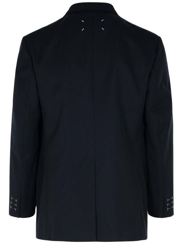 Maison Margiela Navy Virgin Wool Blazer - MAISON MARGIELA - BALAAN 3