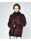 Red mohair blend checked jacket - LANEUS - BALAAN 3