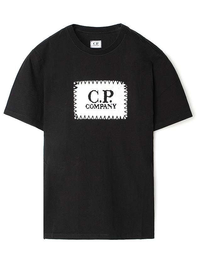 CP Company chest logo patch black short sleeve t shirt 12CMTS042A - CP COMPANY - BALAAN 1