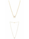 Mini Pop H Pendant Necklace Gold Blanc White - HERMES - BALAAN 5