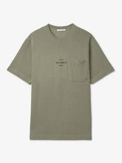 Logo Print Short Sleeve Knit Top Green - HELMUT LANG - BALAAN 2