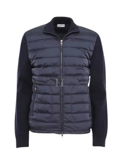 Padded Wool Cardigan Navy - MONCLER - BALAAN 2