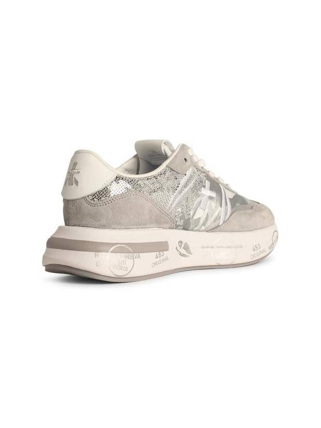 Premiata 'Cassie' Grey Leather Blend Sneakers - PREMIATA - BALAAN 3