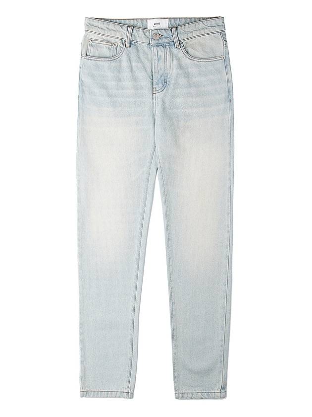 Men's Alex Fit Low Rise Straight Jeans Light Blue - AMI - BALAAN 10