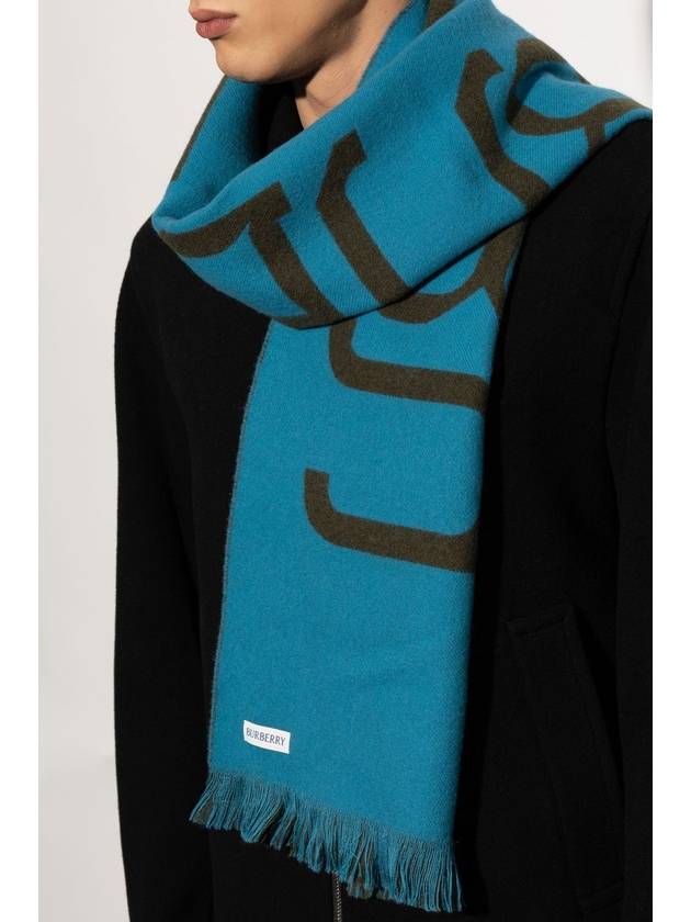 Logo Wool Scarf Snug - BURBERRY - BALAAN 4