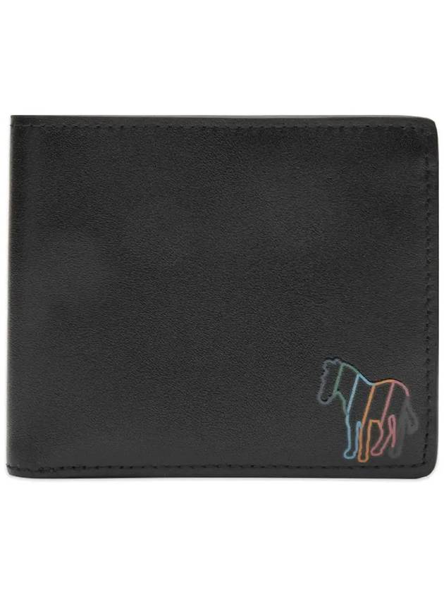 Rainbow Zebra Leather Half Wallet Black - PAUL SMITH - BALAAN 3