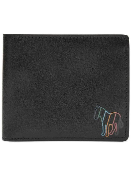 Rainbow Zebra Leather Half Wallet Black - PAUL SMITH - BALAAN 2