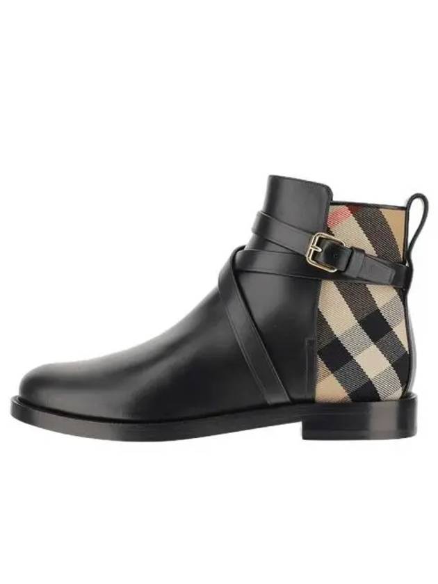 House Checked Leather Chelsea Boots Black - BURBERRY - BALAAN 2