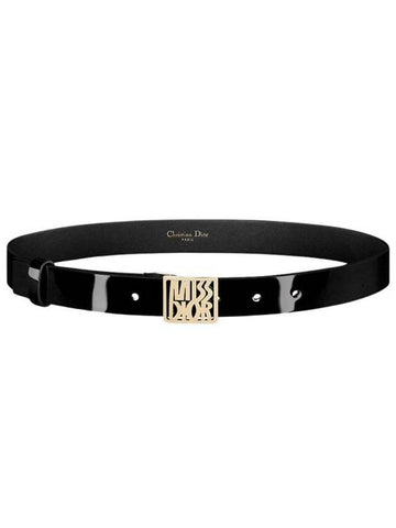 25mm Miss Belt Black Patent Calfskin B0594OBSU M900 - DIOR - BALAAN 1