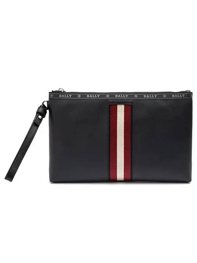 Hartland Leather Clutch Bag Black - BALLY - BALAAN.