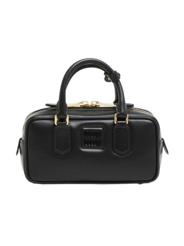 Arcadi Leather Shoulder Bag Black - MIU MIU - BALAAN 1